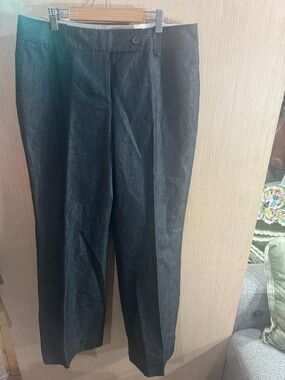 Women’s Loft Curvy Classic Dark Grey Wide Leg Trousers Size 12 NWT